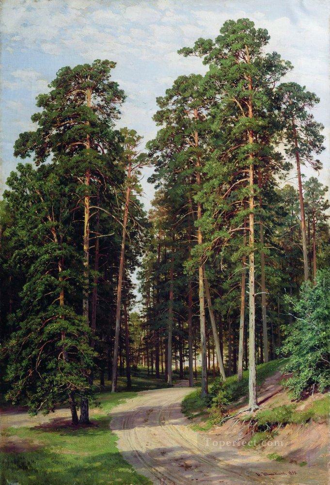 the sun in the forest 1895 classical landscape Ivan Ivanovich Oil Paintings